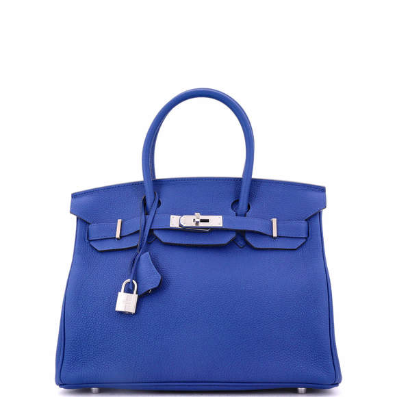 Hermes Birkin 30 Blue Togo with Palladium Hardware - Picture 1 of 8